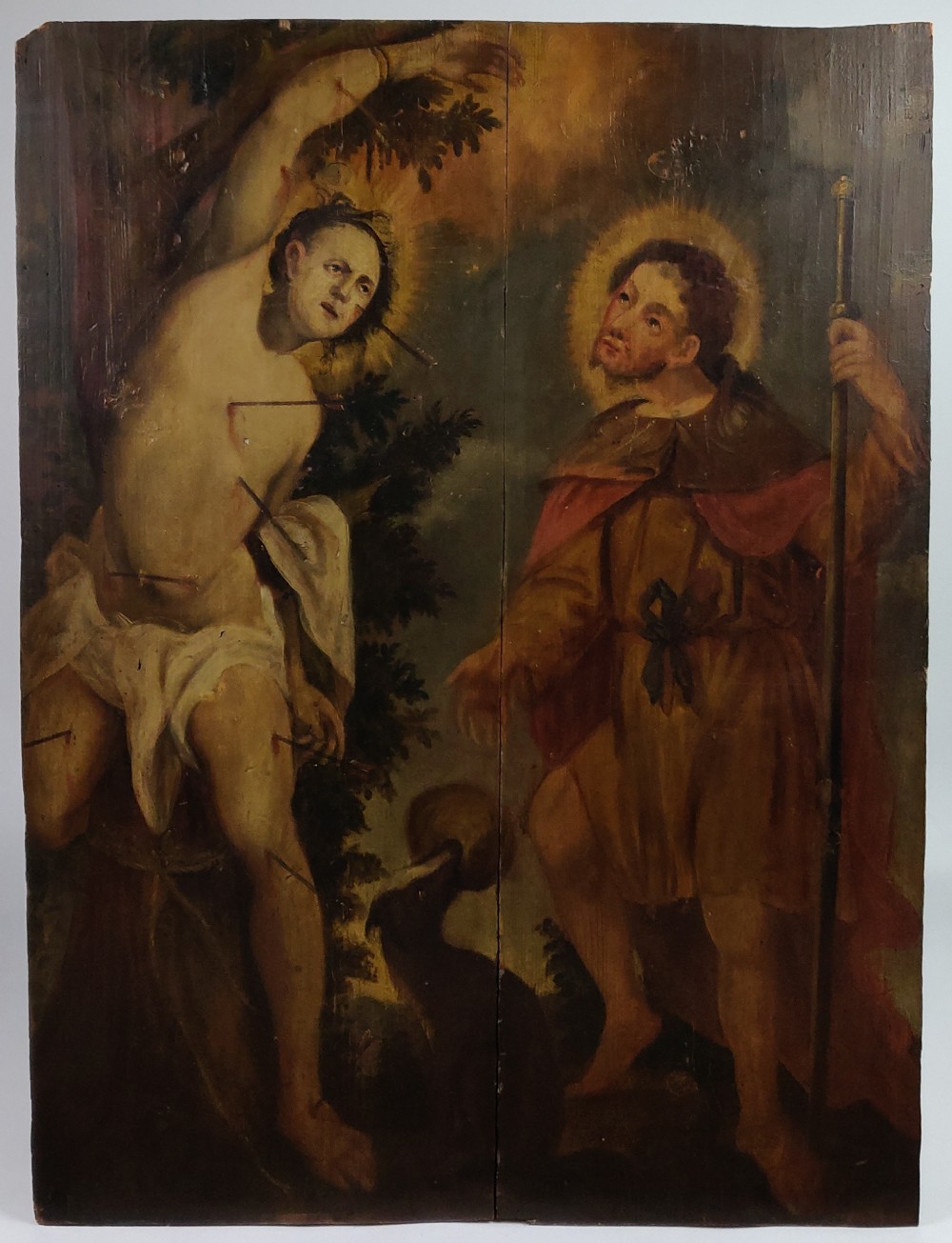 A 17th century religious oil on panel.