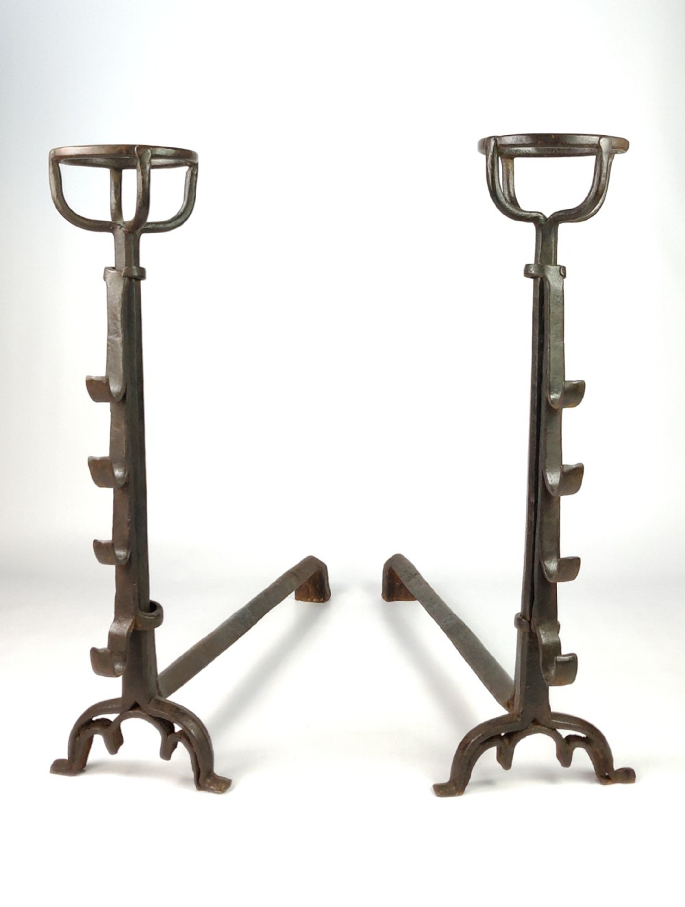 A large pair of 16th century gothic fire-dogs. 