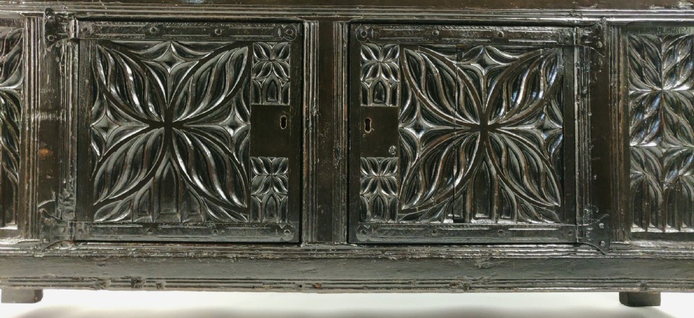 A superb early 16th century gothic cupboard.  View VIII