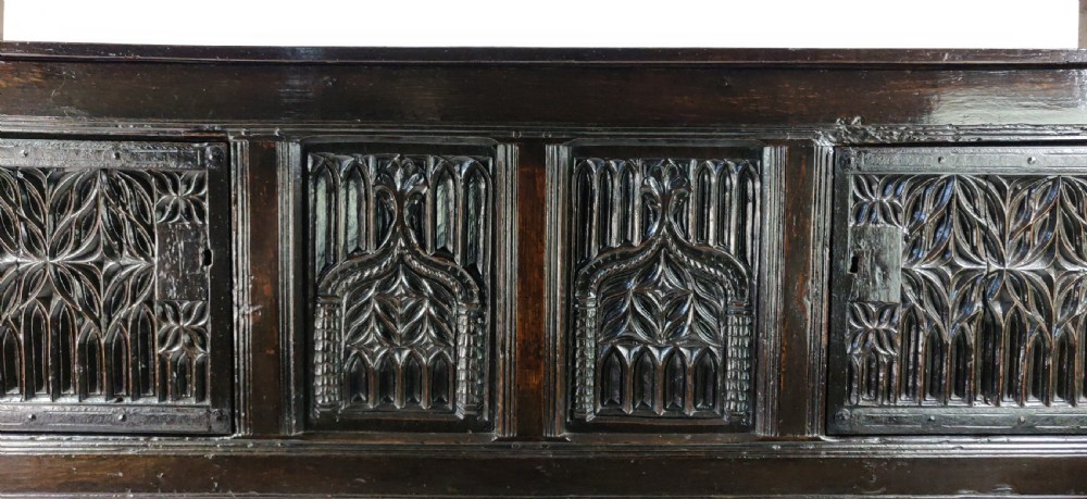 A superb early 16th century gothic cupboard.  View X