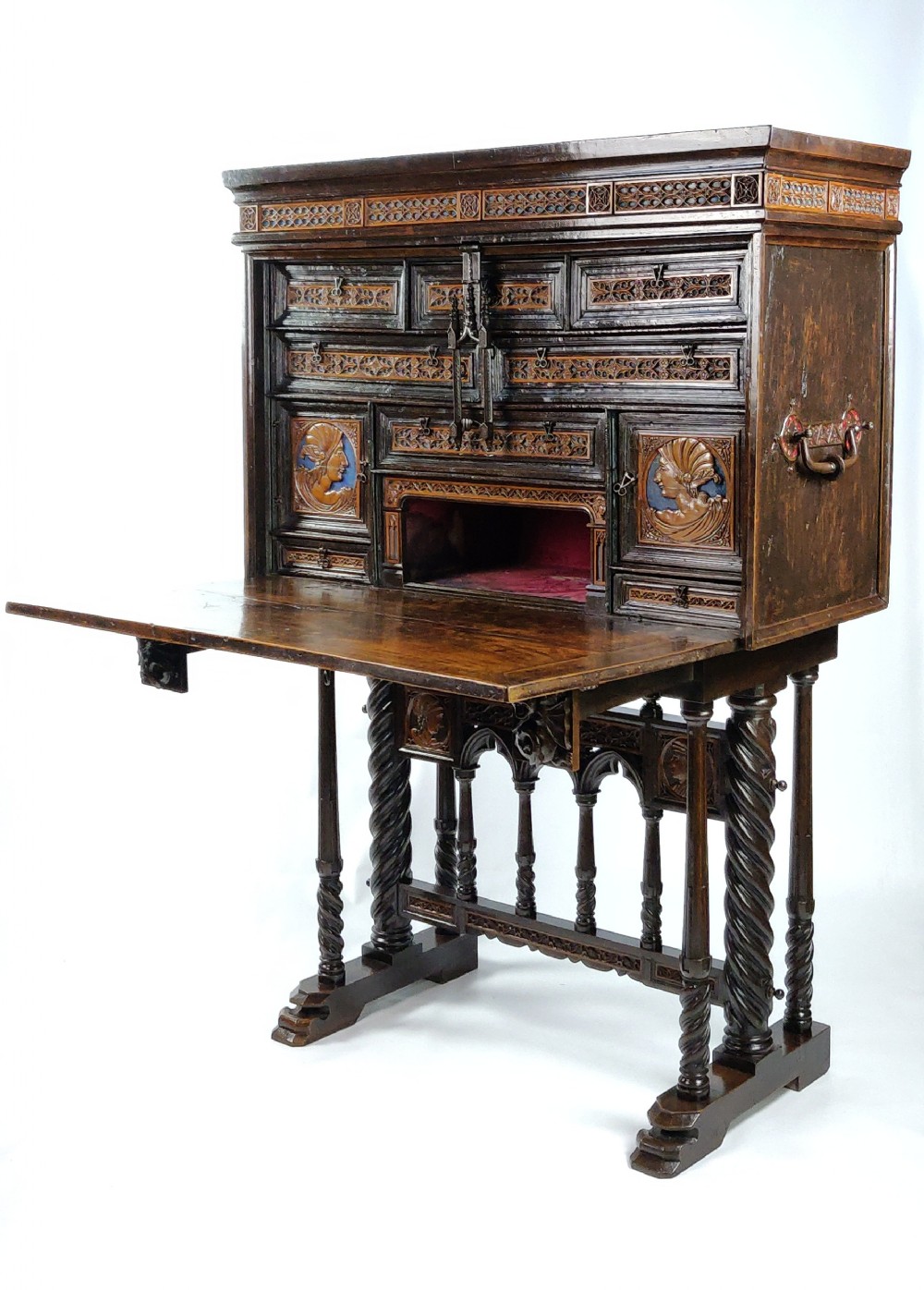 A fabulous Gothic walnut Vargueno. 
