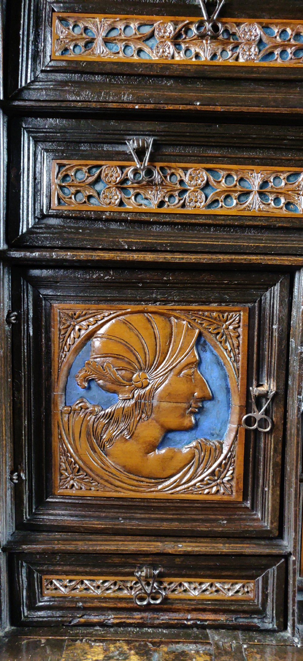 A fabulous Gothic walnut Vargueno.  View IX