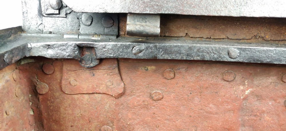 An early 18th century iron strongbox.  View VI
