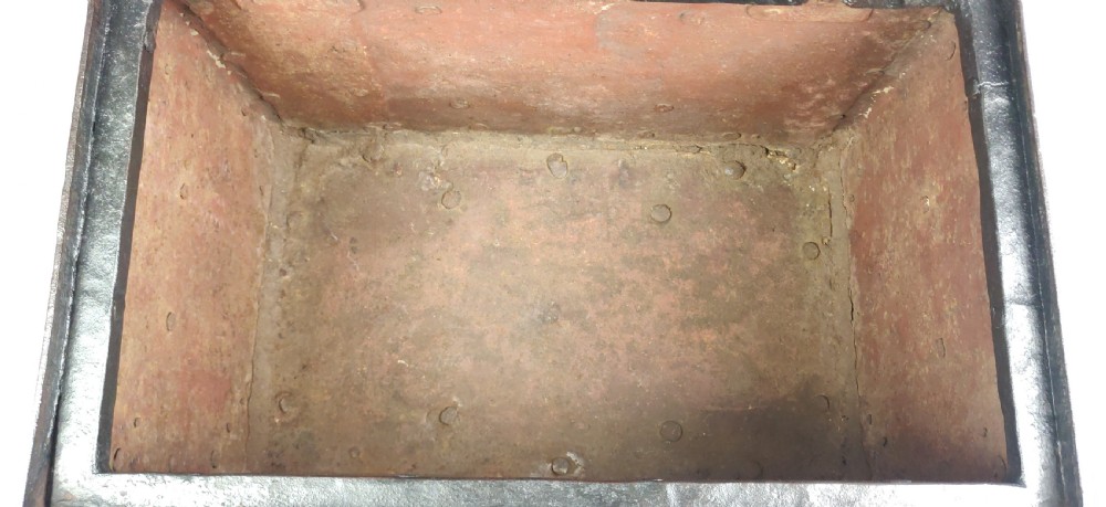 An early 18th century iron strongbox.  View IX