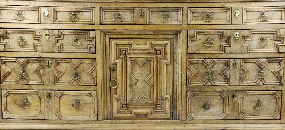 A geometric oak dresser base.  View X