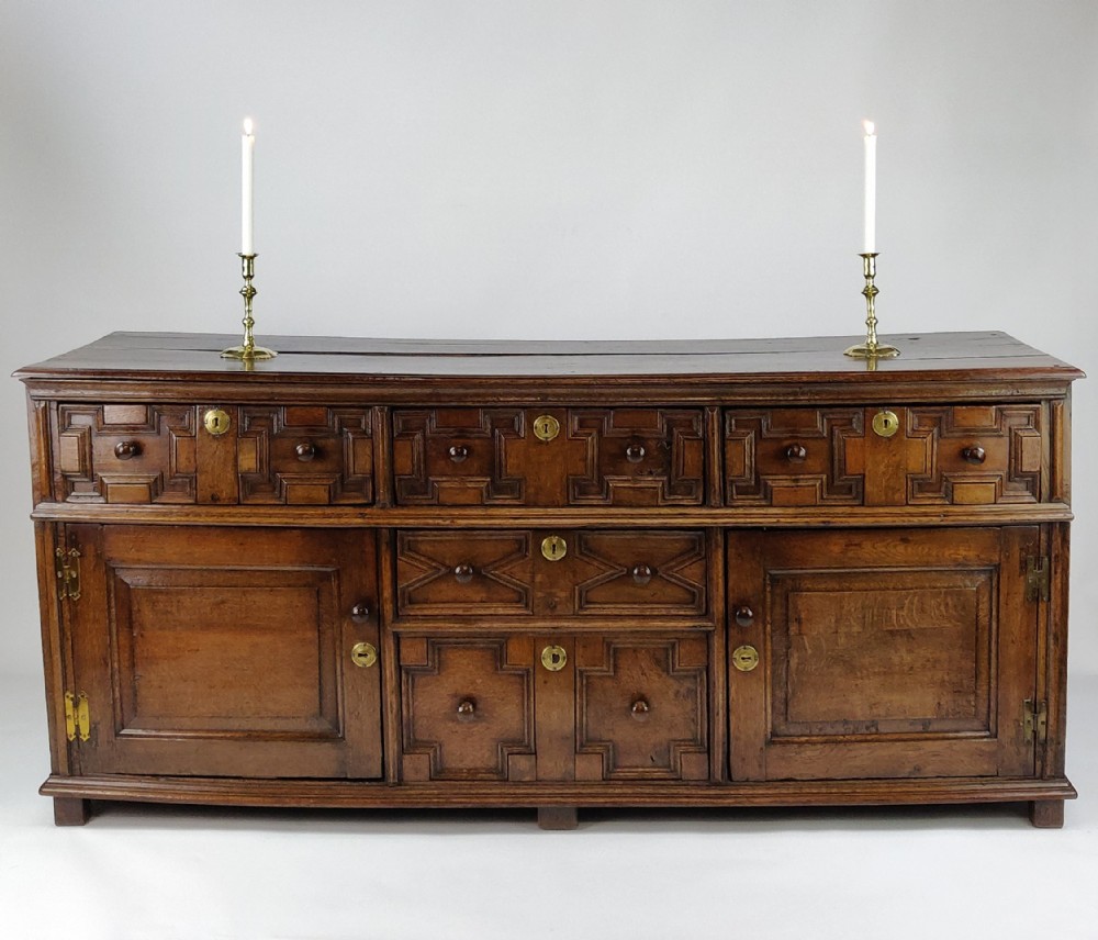 A fabulous late 17th century enclosed dresser base. 