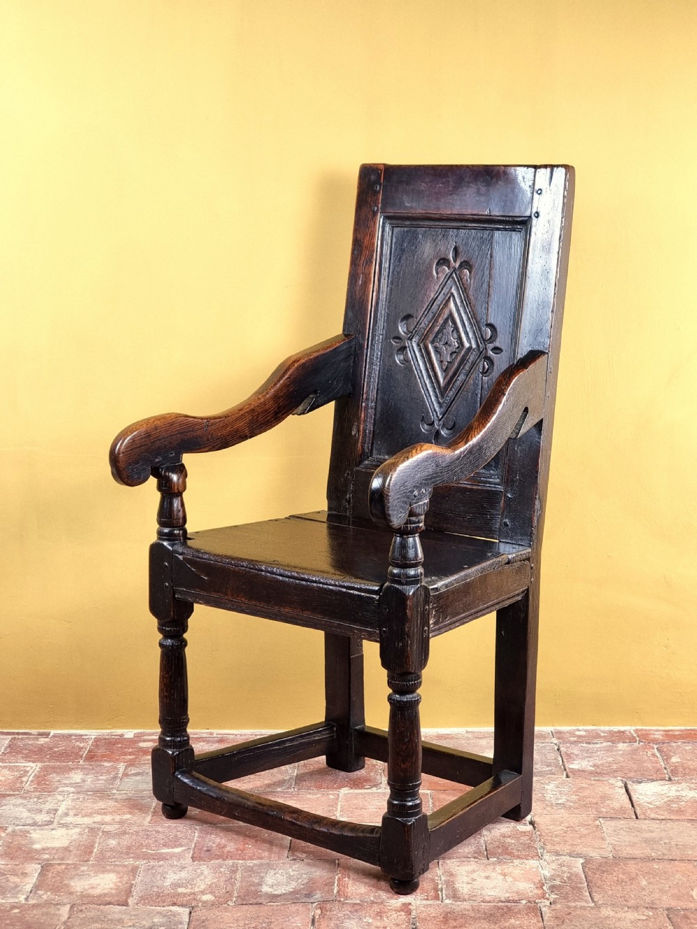 A fine late 17th century wainscot chair. View IV