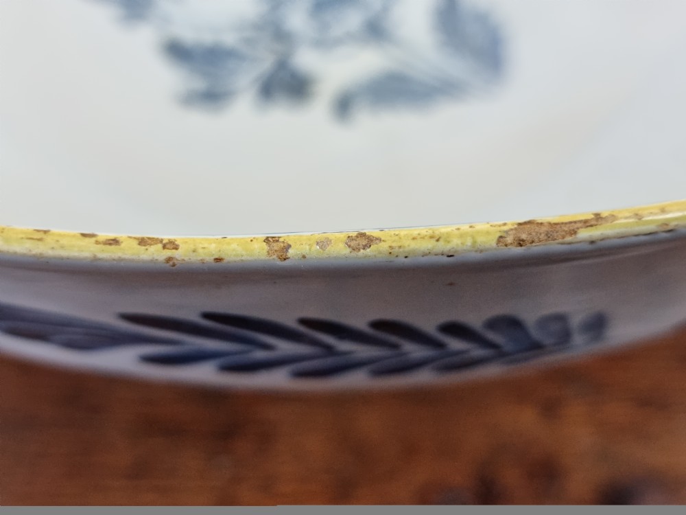 A large 18th century English delft punch bowl.  View IX