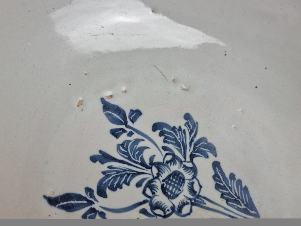 A large 18th century English delft punch bowl.  View XIV