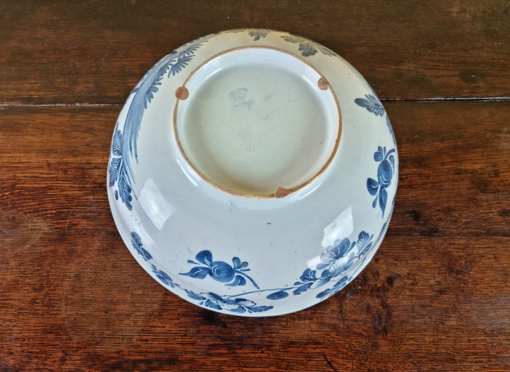 A large 18th century English delft punch bowl.  View XV