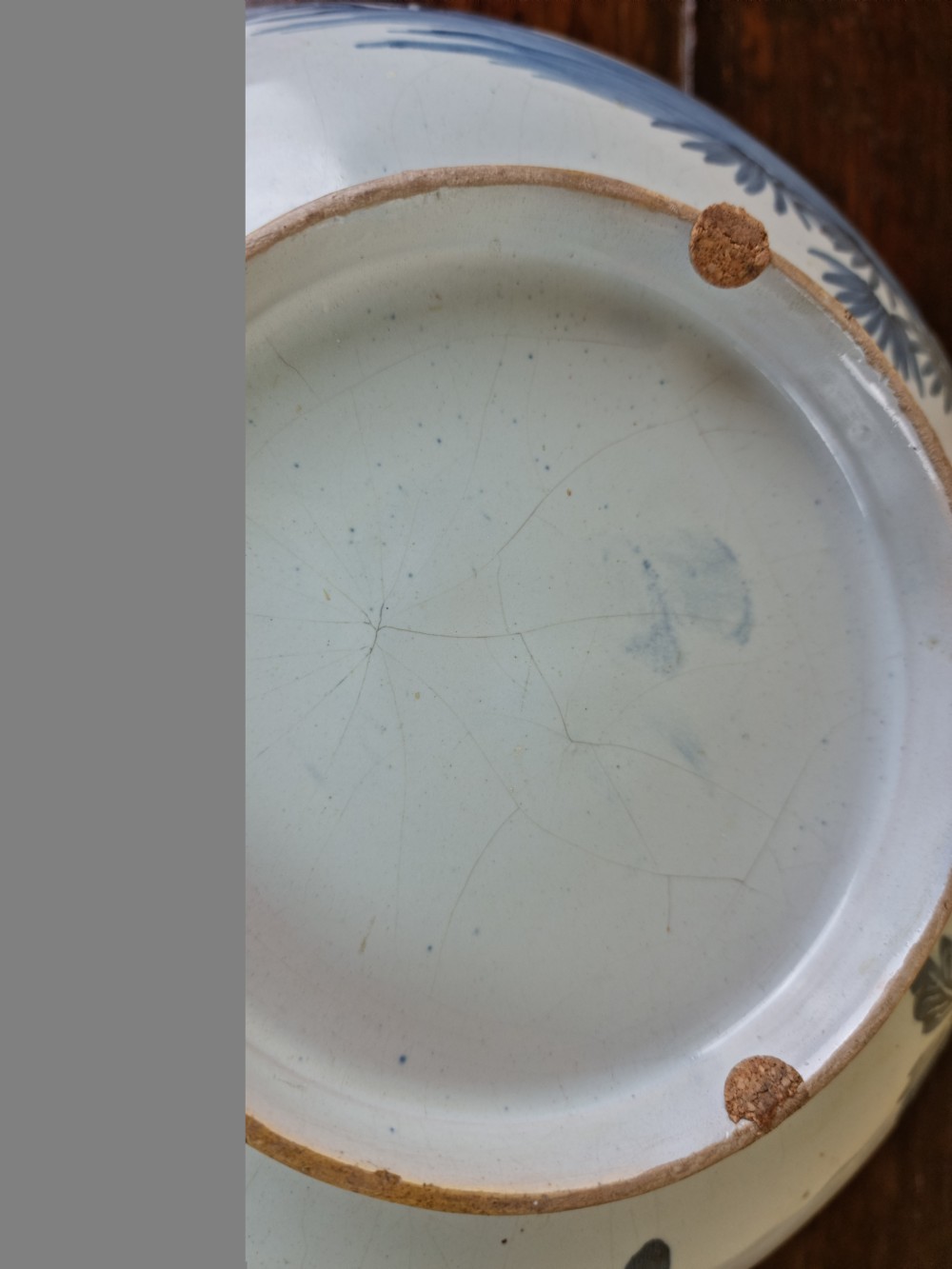A large 18th century English delft punch bowl.  View XVIII