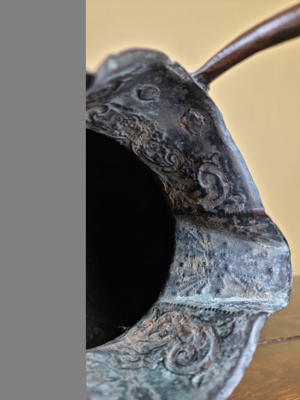 A 16th century repousse water bucket. View V