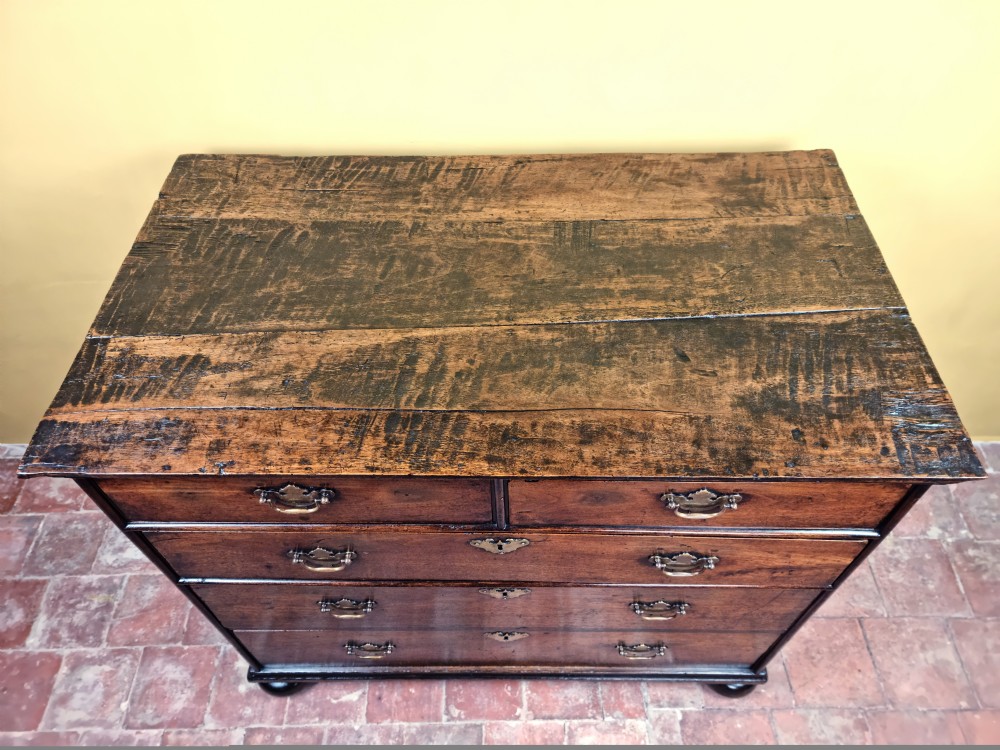 An 18th century walnut chest of drawers.  View VIII