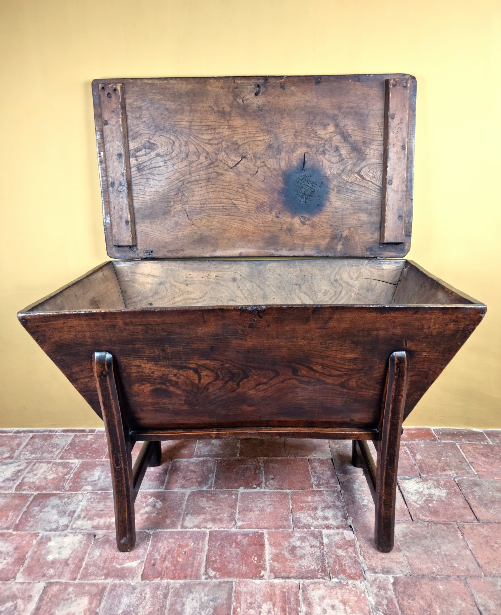 An 18th century elm dough bin.  View III