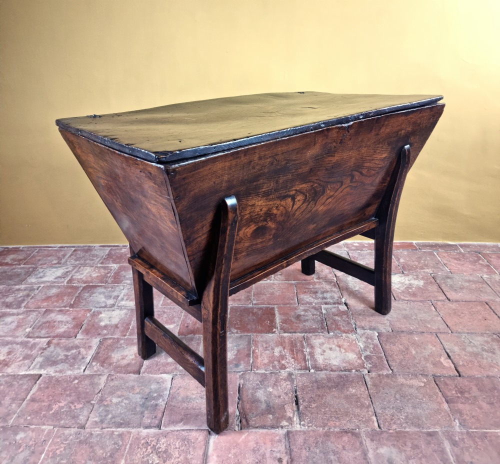 An 18th century elm dough bin.  View VI