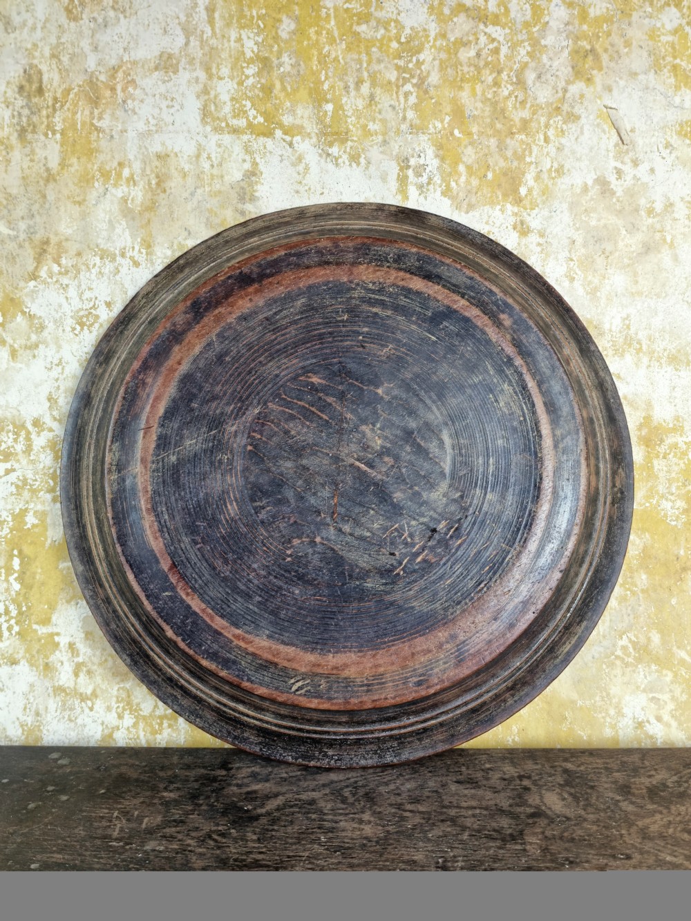 A large 19th century treen platter.  View VI