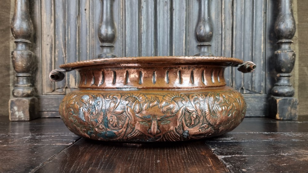 A large late 17th century repousse wine cooler.  View III