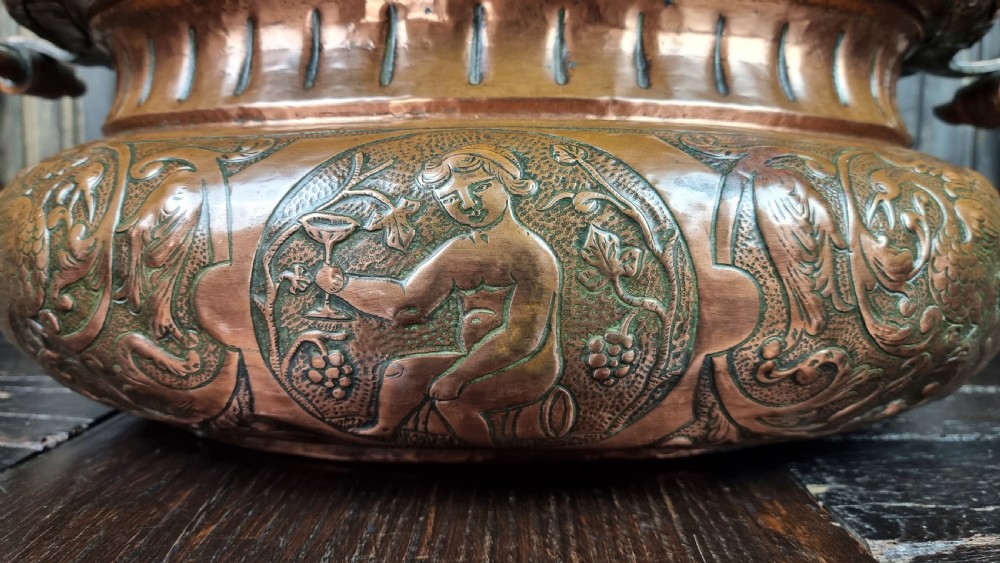 A large late 17th century repousse wine cooler.  View VIII