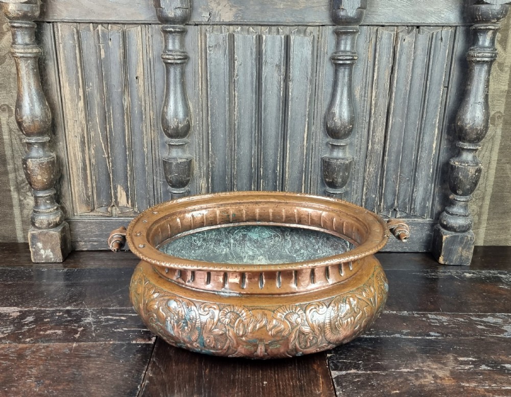 A large late 17th century repousse wine cooler.  View XIV