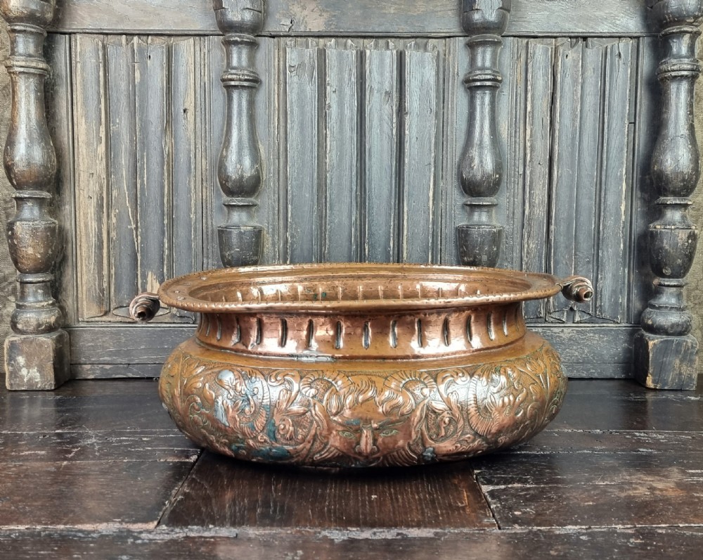 A large late 17th century repousse wine cooler.  View XV