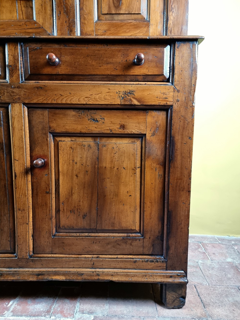 A rare mid 18th century yew wood tridarn.  View II