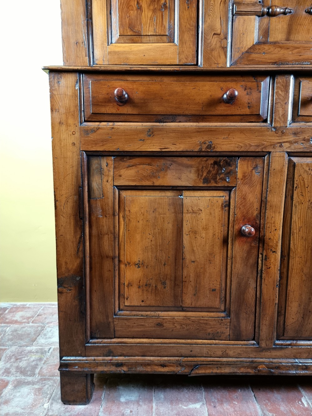 A rare mid 18th century yew wood tridarn.  View VII