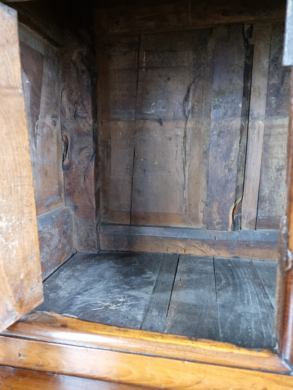 A rare mid 18th century yew wood tridarn.  View XIII