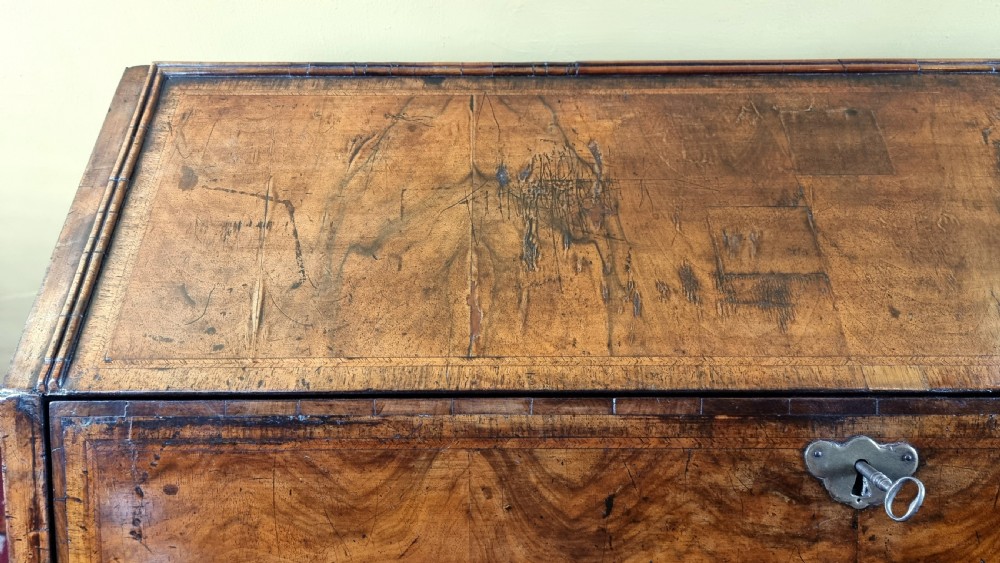 A fine queen Anne walnut bureau.  View XVII