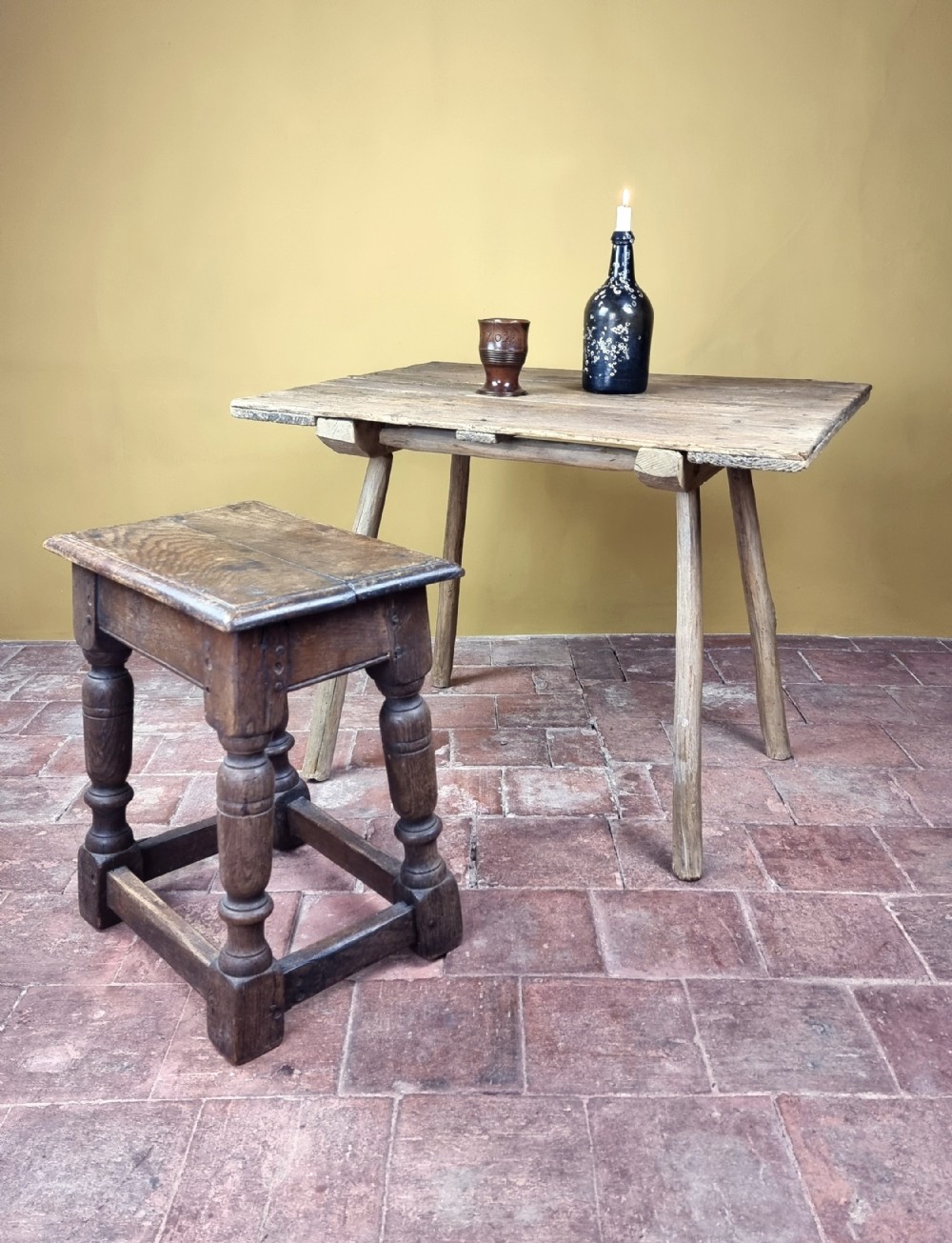 A 17th century style joint stool. 