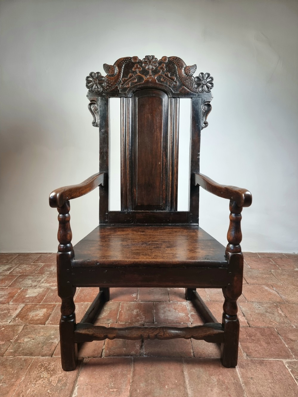An unusual 17th century English armchair. 