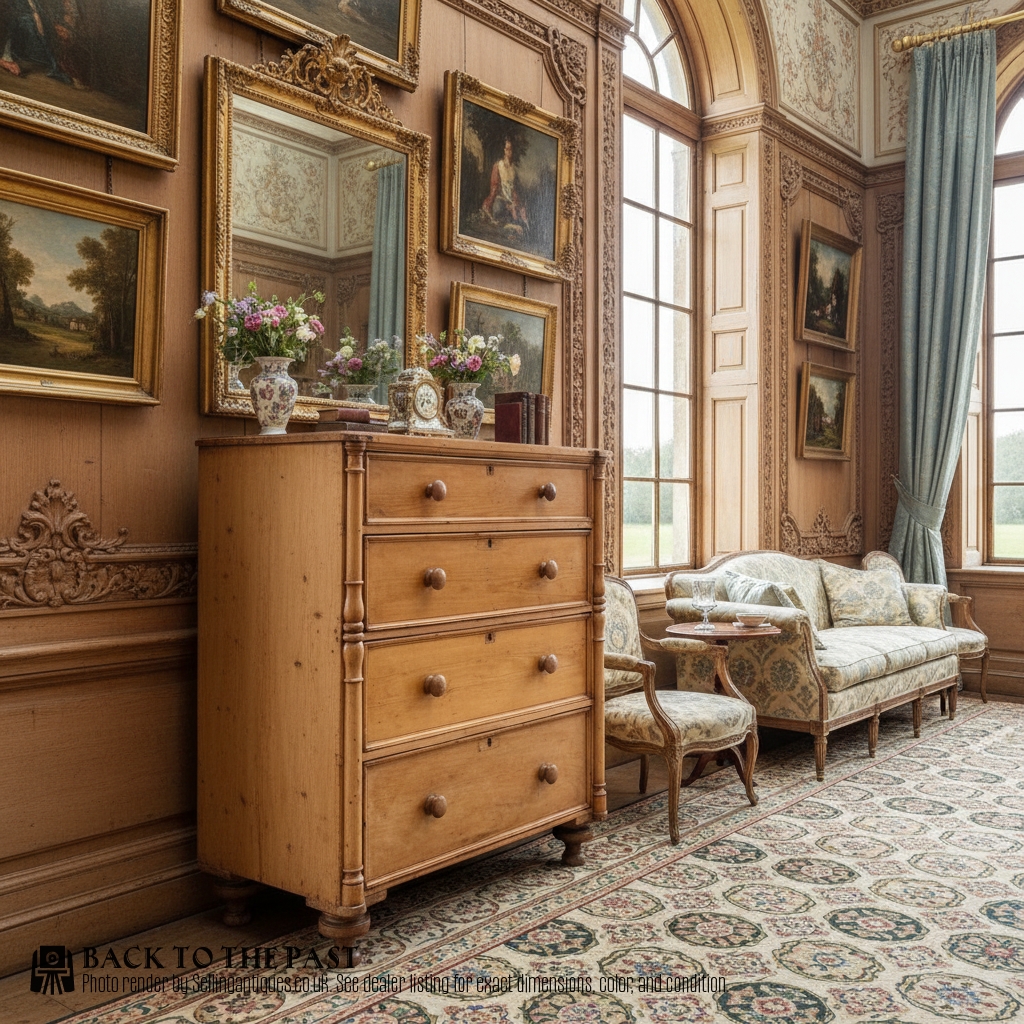 Large Antique Pine Chest of Drawers

