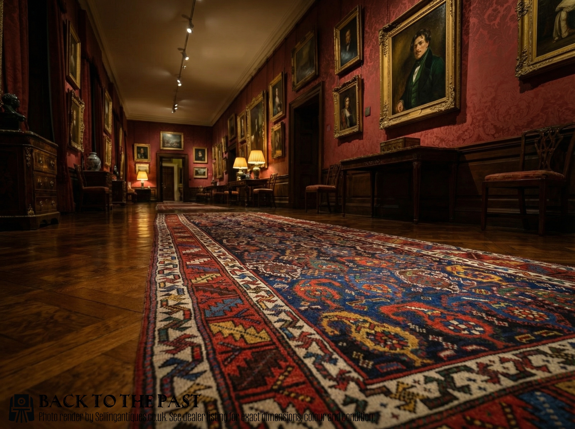 ANTIQUE CAUCASIAN GENDJE KAZAK RUNNER WITH COLOURFUL BOTEH DESIGN, CIRCA 1900.