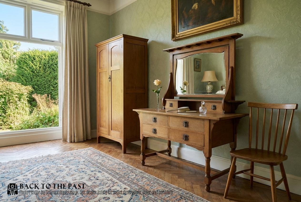 
Early Heals Antique Oak Newyln Dressing Table
