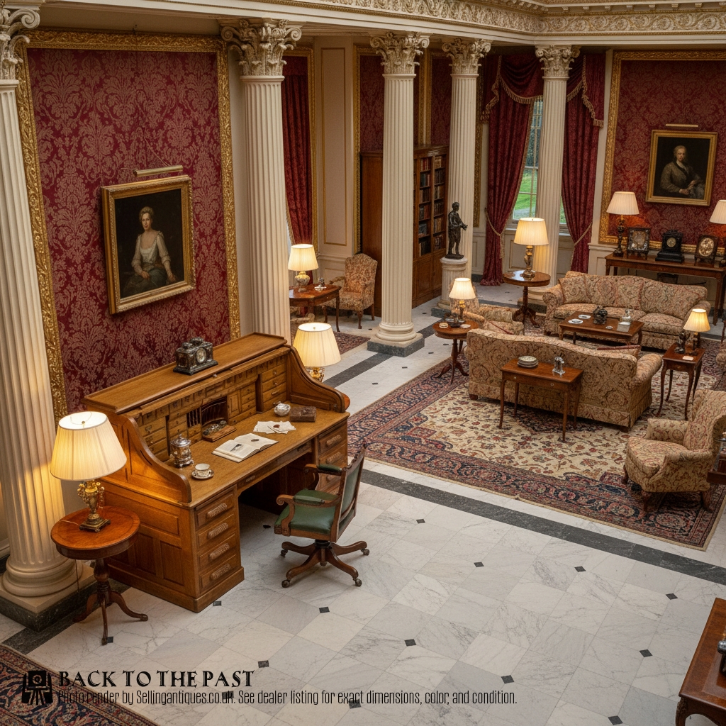 Huge Edwardian Roll Top Desk