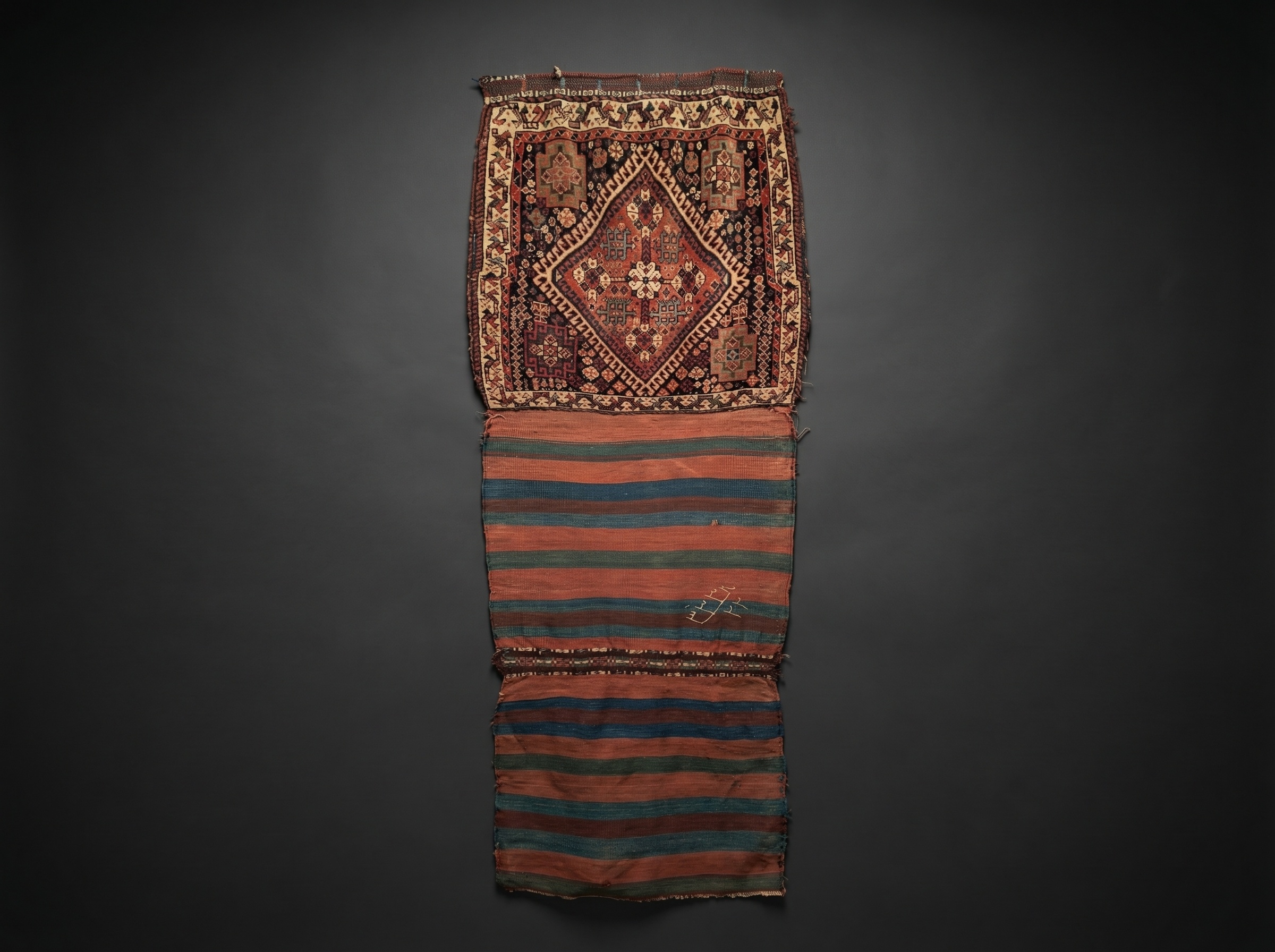 Antique Qashqai Bagface. Circa 1890.