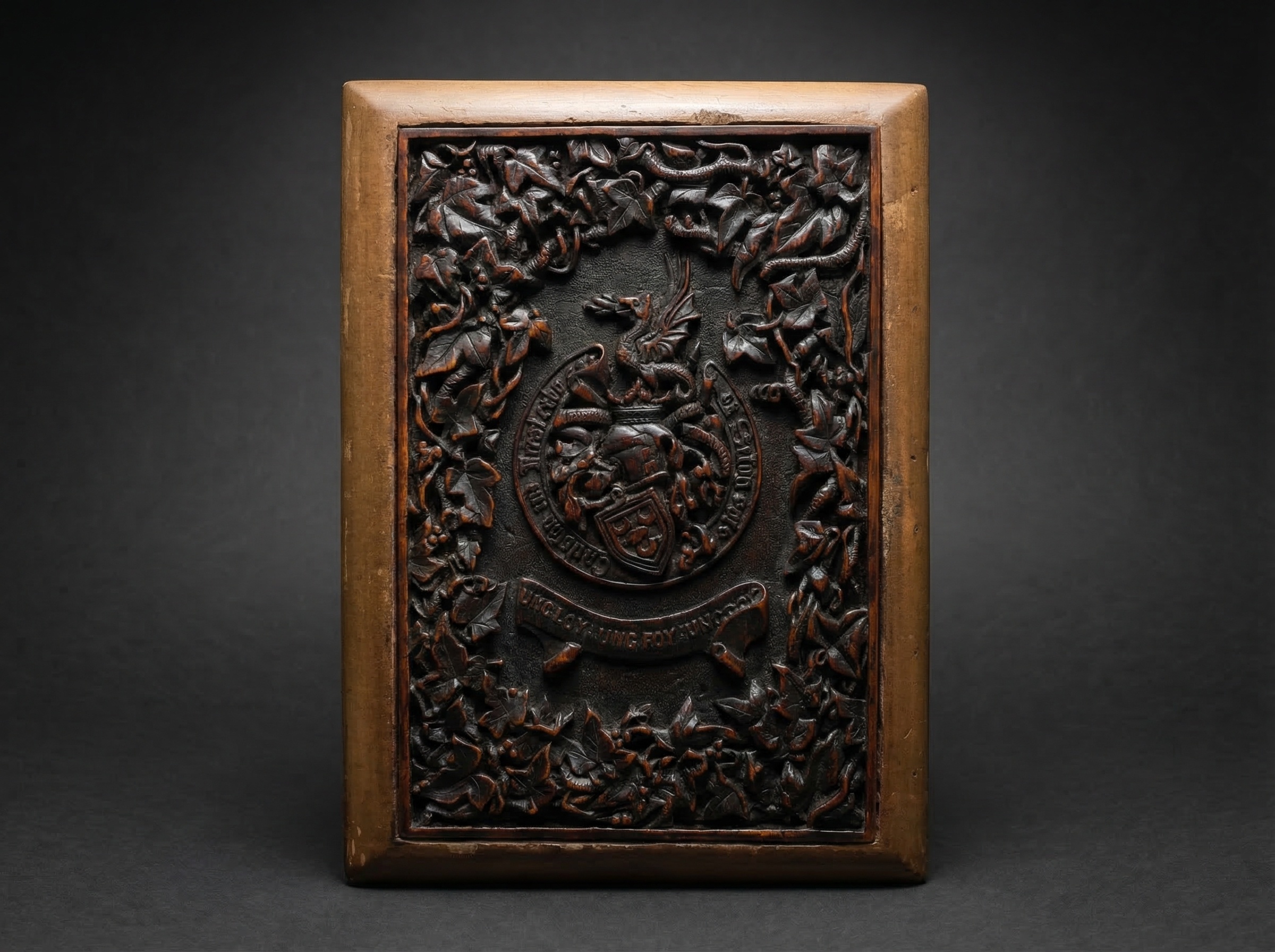 Armorial Plaque / Book Cover. Seton Family Crest. Early 19th Century.