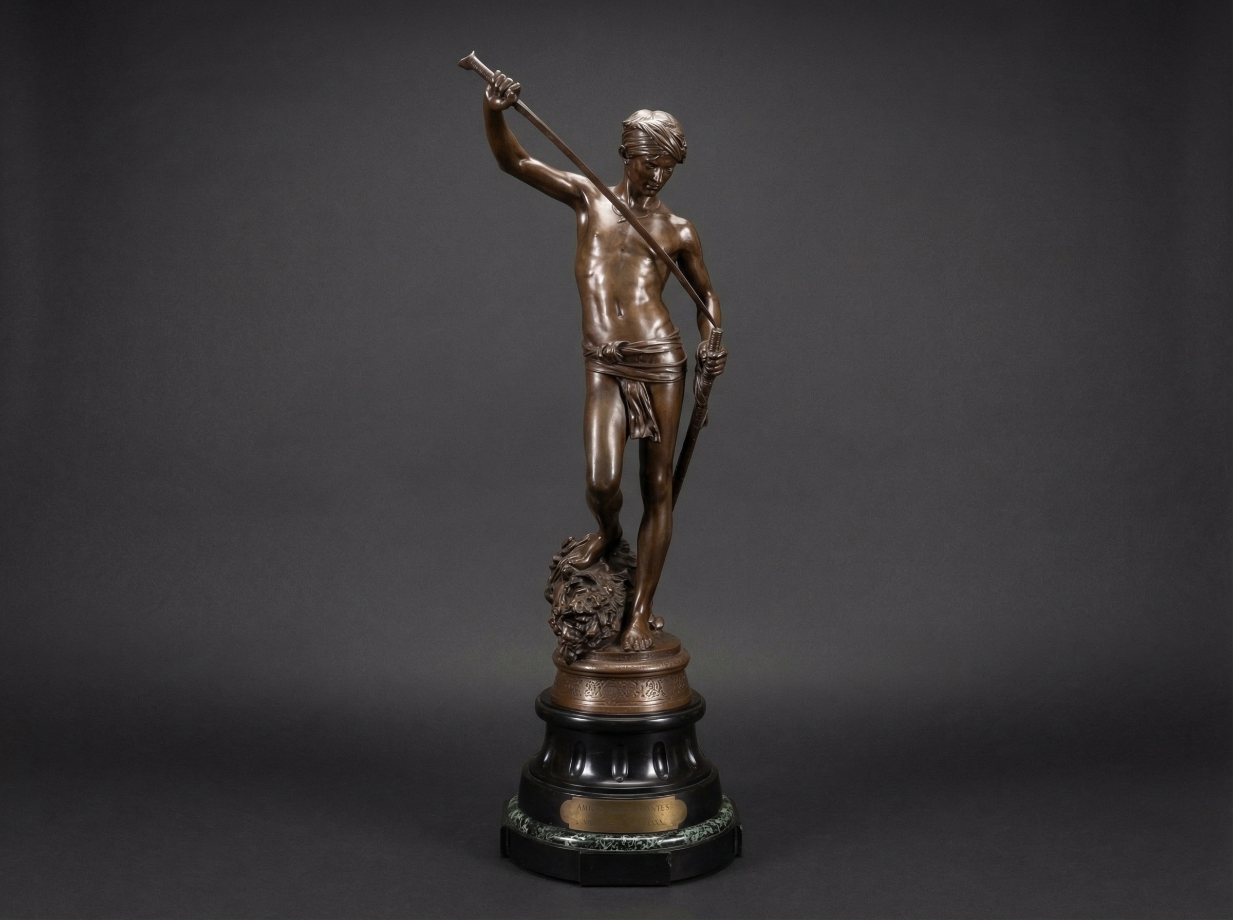 Bronze Statue of David and Goliath - Antonin MERCI� - 