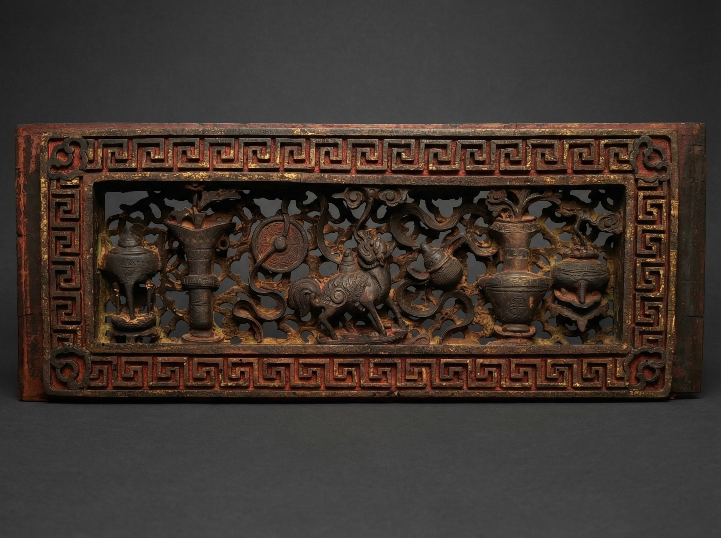 Extremely Fine Chinese Carved Wooden Panels / Plaques (X5). Circa 1750.