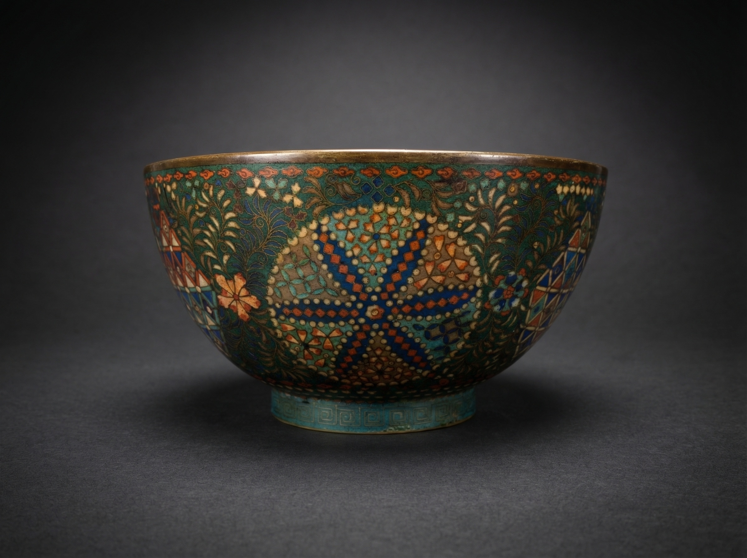 Fine Japanese Cloisonne Enamel Bowl. Circa 1870.