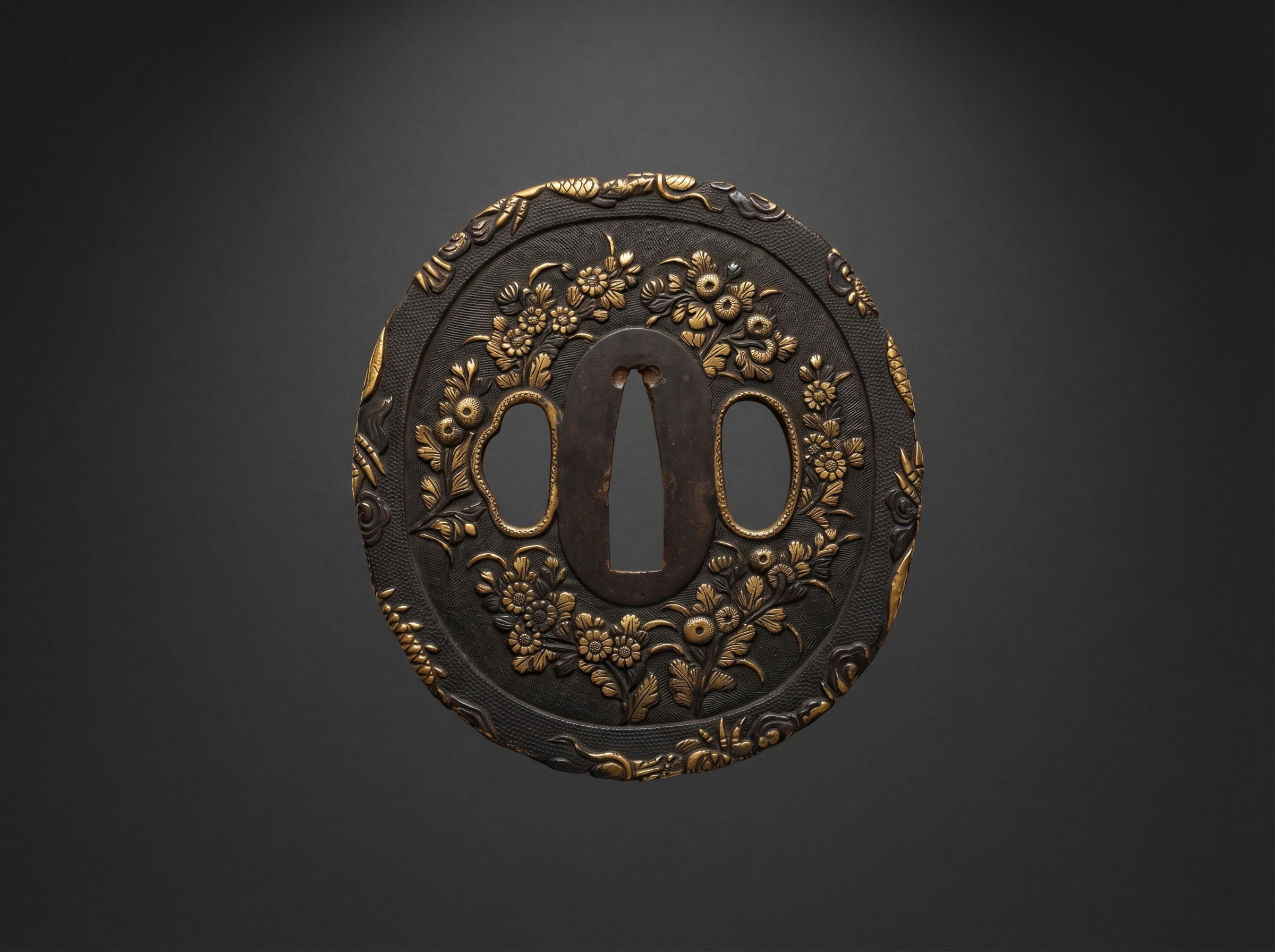 Fine Japanese Iron Tsuba Guard - 