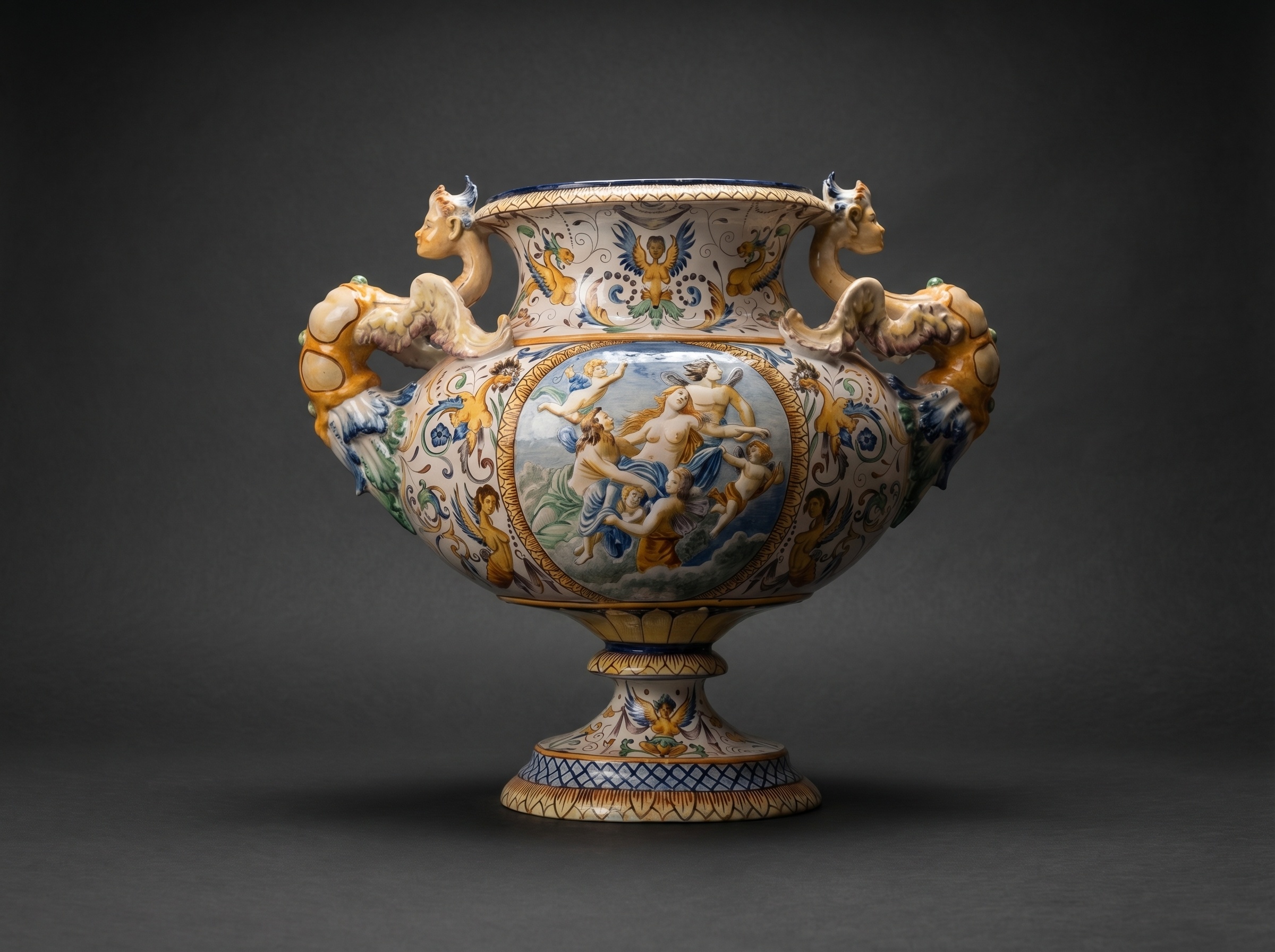 Huge Majolica / Maiolica Centrepiece