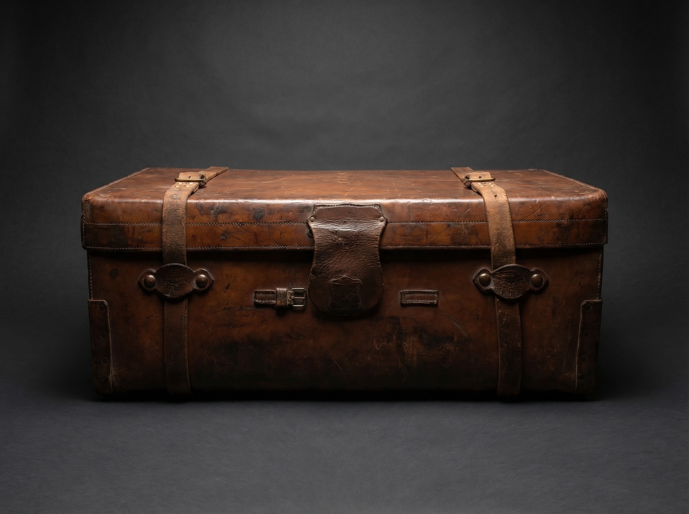 Large Leather Trunk. Finnigan Manchester