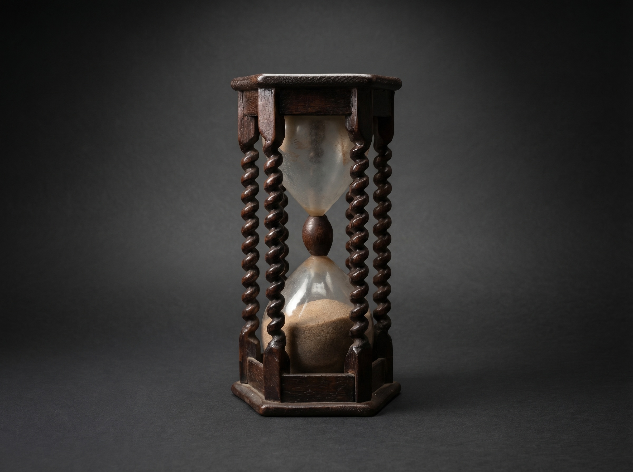 Large Sandtimer / Barley Twist Pillars. Late 18th Century.