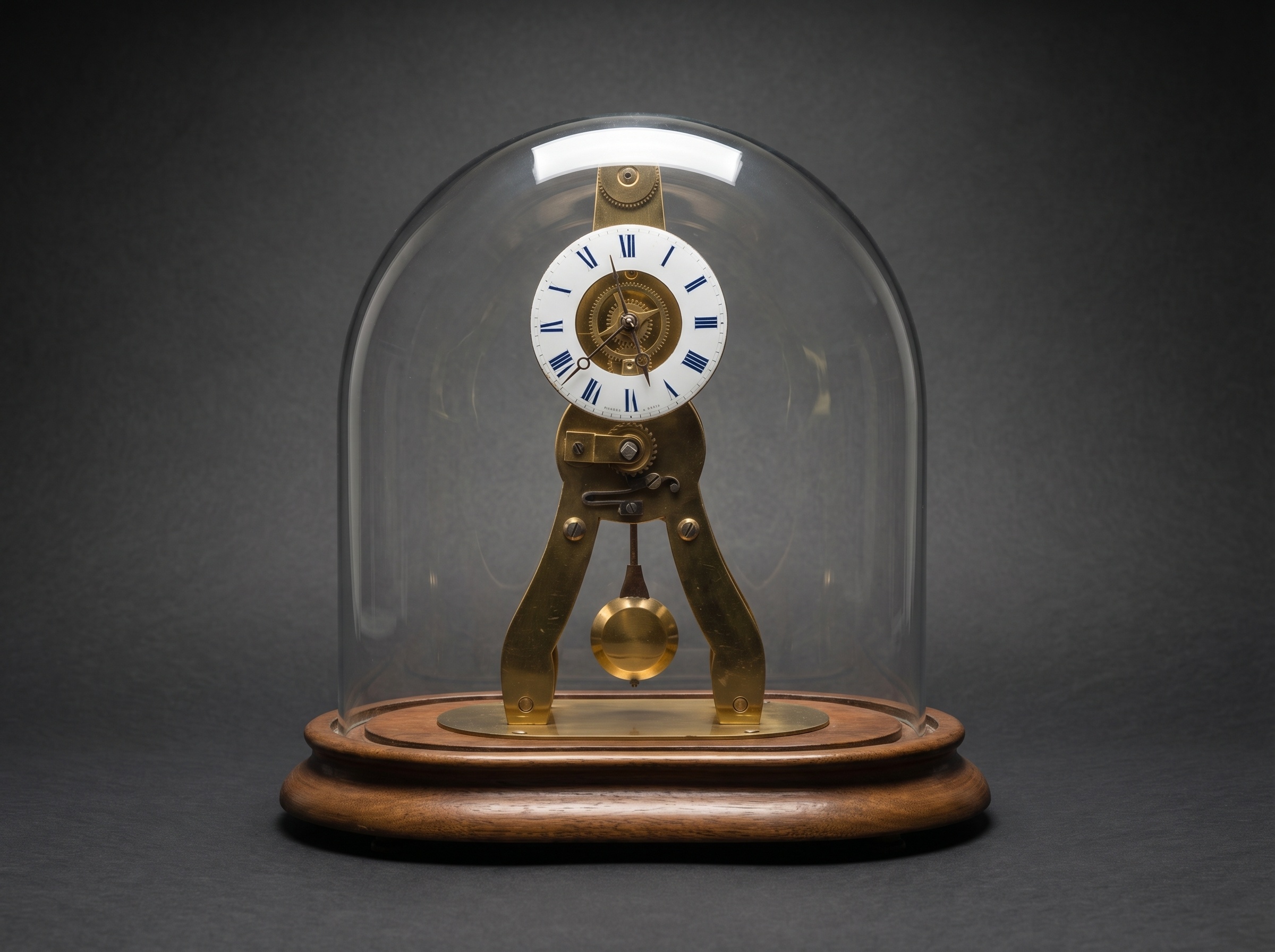 Miniature French Skeleton Clock: Pierret A Paris. Circa 1870
