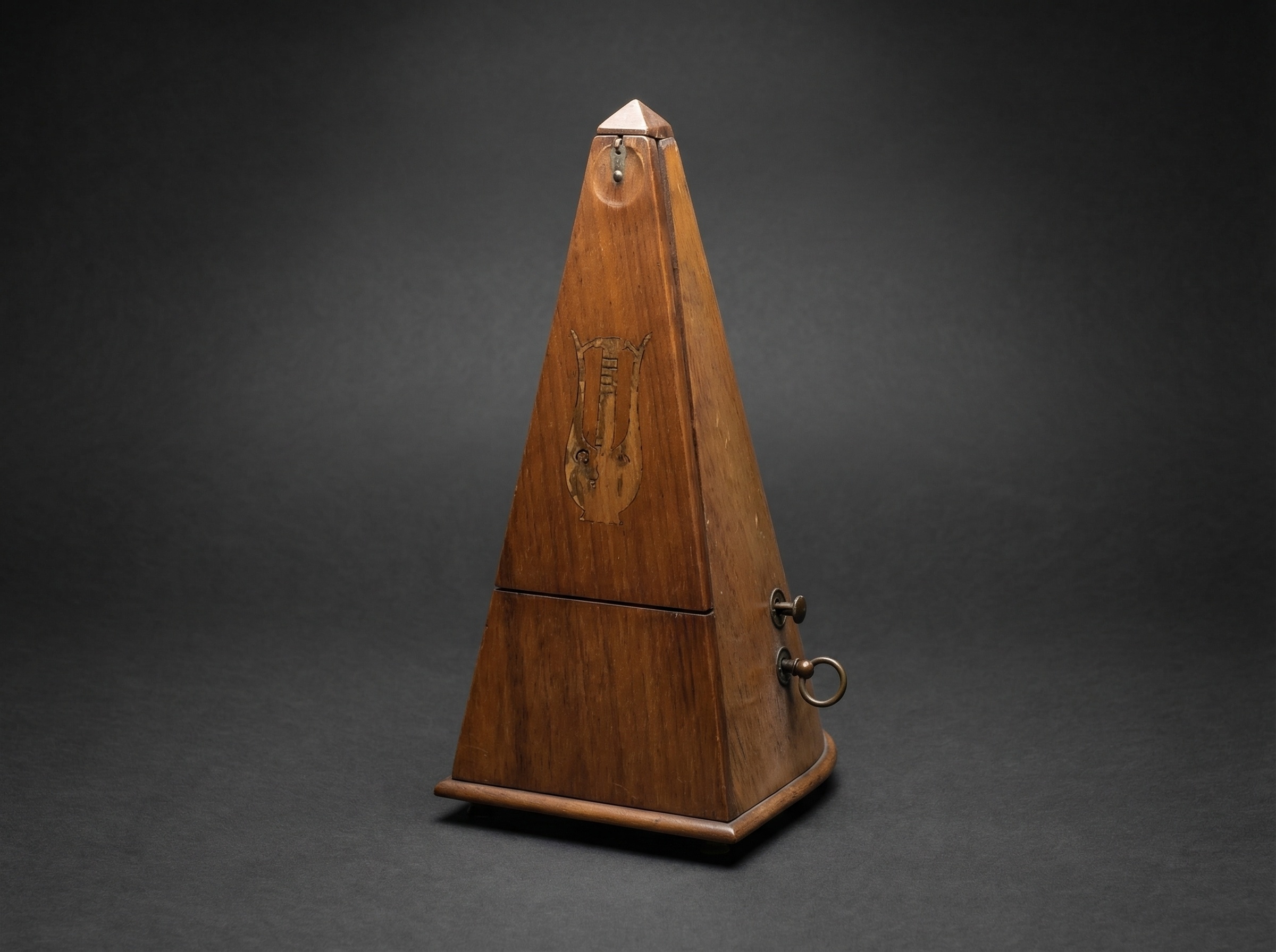 Rare Metronome in Walnut Coquille / Shell.  Circa 1910.