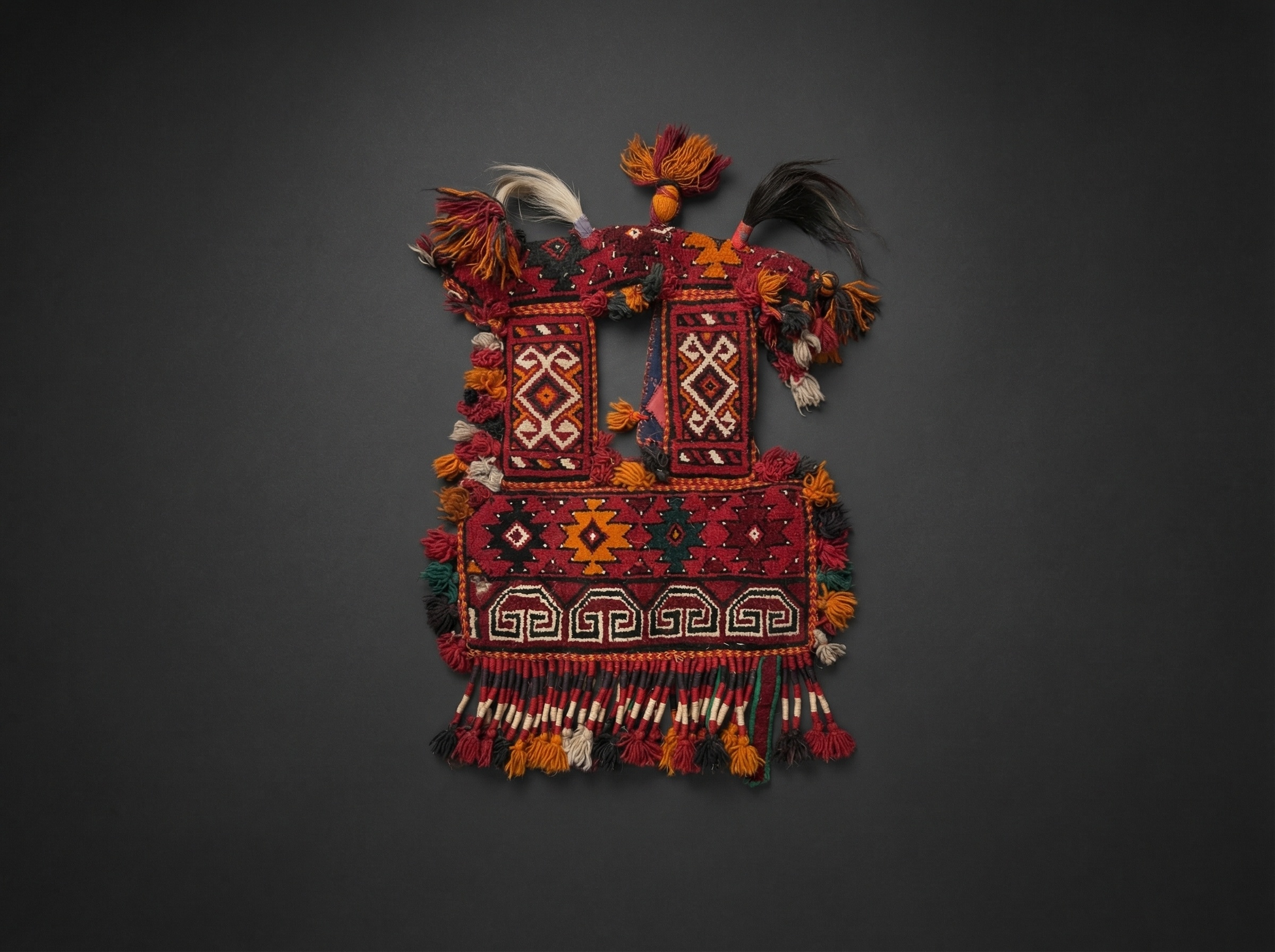 Rare Wedding camel / horse headdress From Afghanistan. Turkoman Trapping. Circa 1900.
