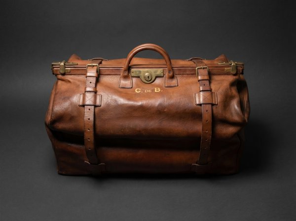 Brass Mounted Leather Gladstone Doctors Bag