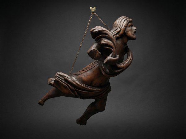 Early Ecclesiastical Wood Carving of a Christ Figure. Circa 1700.