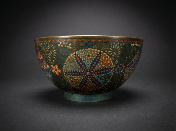 Fine Japanese Cloisonne Enamel Bowl. Circa 1870.