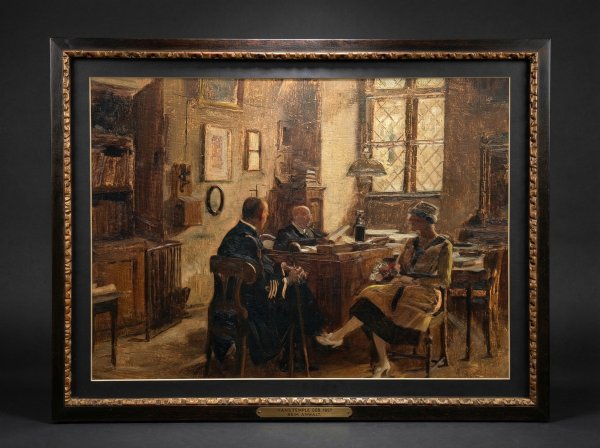 Hans Temple (1857-1931). In the Rectory, Oil on Panel. 1919.